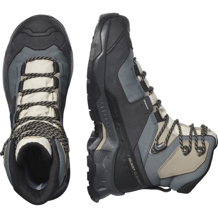 Botas Caminhada Salomon Quest Element GTX Feminino Cinzentas Pretas Caqui | PT T13506